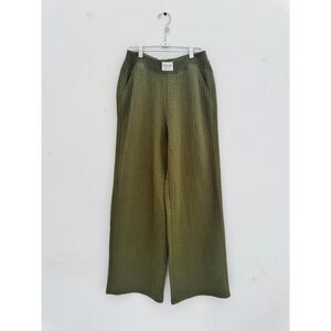 NWOT Offline by Aerie Olive Green Ribbed Wide Leg Pants Women's Small
